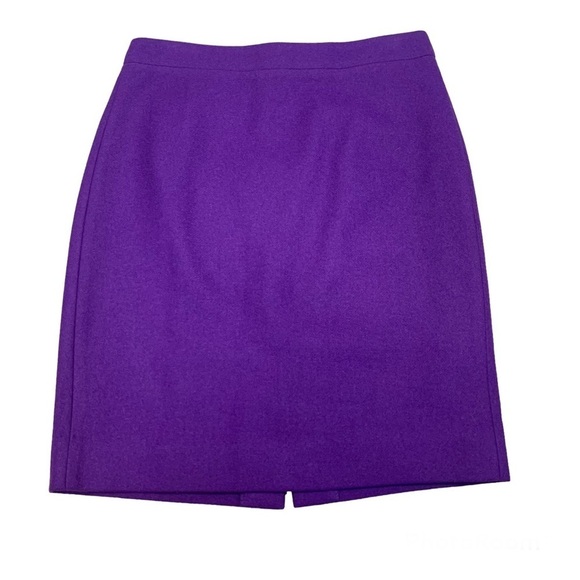 J Crew purple wool pencil skirt Sz 2 - Picture 1 of 9